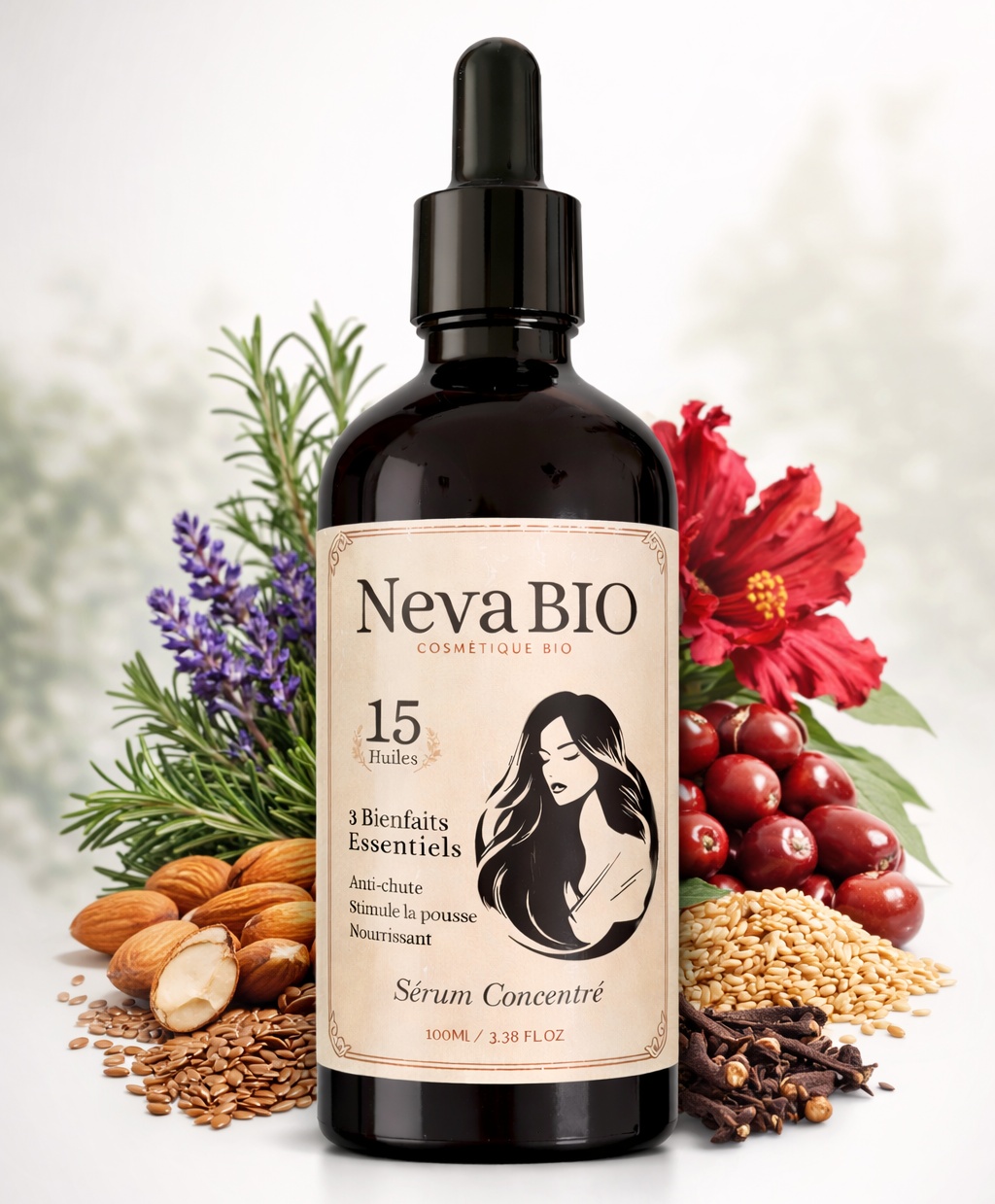 Sérum Concentré aux 15 Huiles Capillaires – Neva BIO